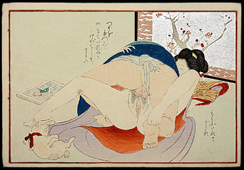 Shunga – Tomioka Eisen – Playful Cat – c.1890s.