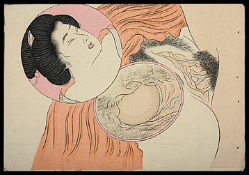 Remarkable Shunga Design – Tomioka Eisen – Vaginal Close-Up – c.1890s.