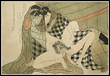 Chokyosai Eiri � Couple Under Mosquito Net � c.1790.