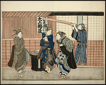 Kuniyoshi – Love Letters – Excited Courtesans – c.1837.