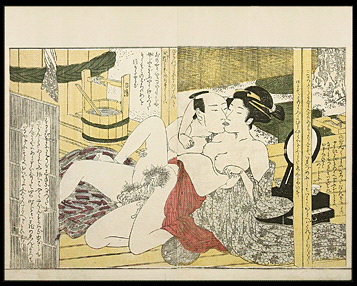 Shunga – Utamaro School – Bathhouse – Mirror – c.1800s.