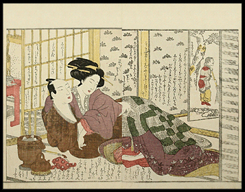 Shunga – Utamaro School – Cosy Couple – c.1800s.