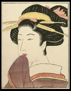 Shunga – Utamaro School – Shy Beauty – c.1800s.