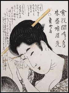 Shunga – Utamaro II – Close-Up Portrait – Mirror – c.1800.