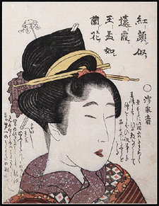 Shunga – Utamaro II – Close-Up Portrait – Full Attire – c.1800.