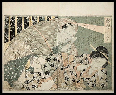 Keisai Eisen - c.1820s - Thunderstorm - Mosquito Net.