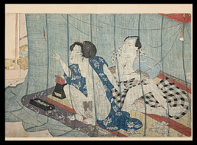 Famous Kunisada - Four Seasons - First Edition - c.1827 - Mosquito-Net.