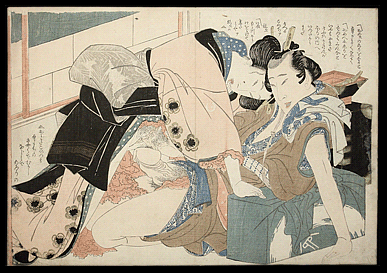 Oban Shunga - Hokusai - Lacquer Tray - c.1820s.