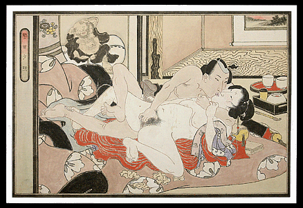 Superb Erotic Painting  Utagawa School  Laughing Hotei  c.1850.