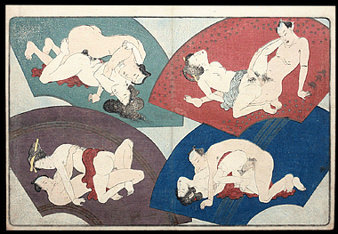 Utagawa Kuniyoshi – Enseki Zasshi – Ode To Shunga –Shunga Fans – c.1833.