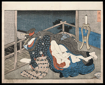 Shunga – Kunisada – Top Floor Room – c.1839.