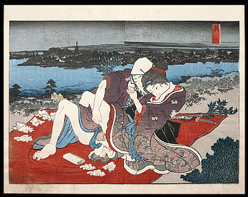 Shunga – Kunisada – Near The River – c.1839.