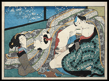 Shunga – Kuniyoshi – Falling Cat – c.1853.