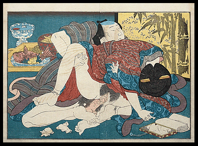 Shunga – Kuniyoshi – Hairdo – After Supper – c.1853.