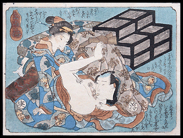 Koban Shunga – Utagawa School – Cunnilingus – c.1850.