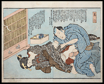 Shunga – Kunisada – Shy Woman – c.1836.
