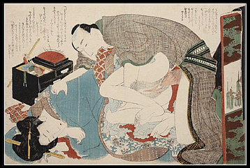 Shunga � Hokusai � Sewing Box � Tsuhi No Hinagata � c.1812.