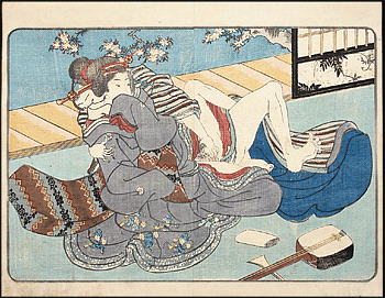 Shunga – Kuniyoshi – Shamisen – c.1840.