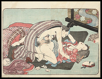Shunga – Kuniyoshi – Orgasmic Female Lover – c.1840.