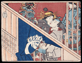 Koban Shunga – Blue Curtain – Brothel Intimacy – c.1830.