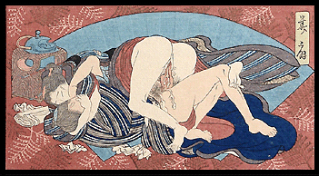 Surimono Shunga – Utagawa School – Smoking Cabinet – c.1830.