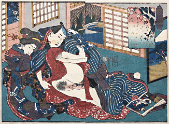 Shunga – Keisai Eisen – Drops Of Cherry Blossom – c.1838.