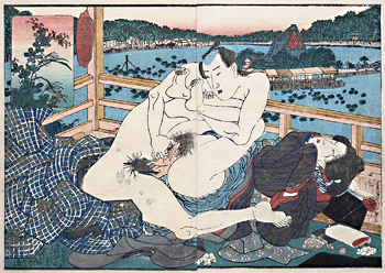 Shunga – Keisai Eisen – On The Balcony – c.1838.