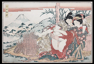 Erotic Masterpiece � Keisai Eisen � Bamboo Cutter � Mount Fuji � A Light Spring Snow � c.1822.