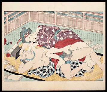 Shunga – Utagawa Kunisada – Nose Massage – c.1855.