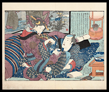 Shunga – Utagawa Kunisada – Drinking Sake– c.1855.
