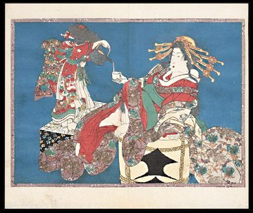 Shunga – Utagawa Kunisada – Oiran And Kamuro – c.1855.