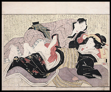 Harukawa Goshichi  Rare Osaka School Design  Caressing  c.1810.
