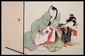Great Shunga Painting – Preparing For Penetration – c.1900.