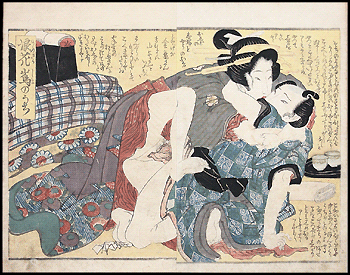 Shunga – Keisai Eisen – Clear Mirror – Kissing – c.1820.