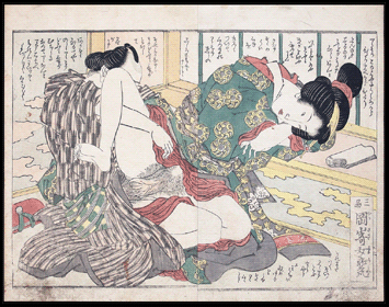 Shunga – Keisai Eisen – Clear Mirror – Windowsill – c.1820.