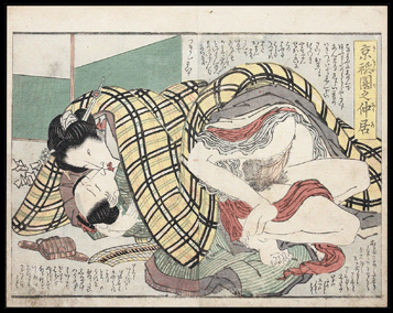 Shunga – Keisai Eisen – Clear Mirror – Yellow Blanket – c.1820.