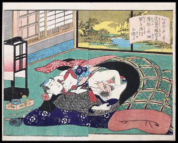 Disturbing Shunga  Koikawa Shozan  Getting On Top  c.1860.