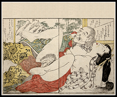 Unique Utamaro - c.1800 - Shunga  - Westerner With Courtisan.