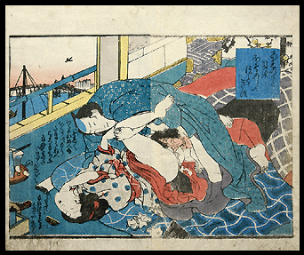 Kuniyoshi - 1840 - Shunga - Harbour.