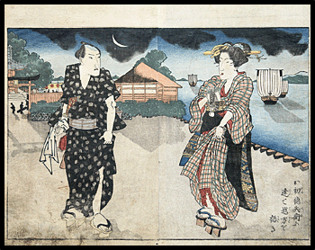 Shunga - Toyokuni I - 1824 - Night Scene.