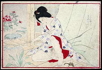 Tomioka Eisen - Shunga - Mosquito Net - c.1890.