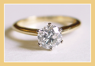 18K. Gouden Solitair Ring Met Diamant. Briljant van 1.00 Crt. VS2 - H/I.
