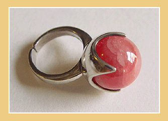 Zware Zilveren Ring.Met Rozenkwarts. Sterling 925.