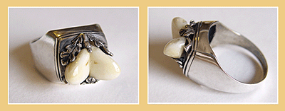Zilveren Ring.Met Grandels. Sterling 925.